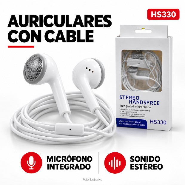 &ua AURICULAR CABLE MANOS LIBRE (HS330)